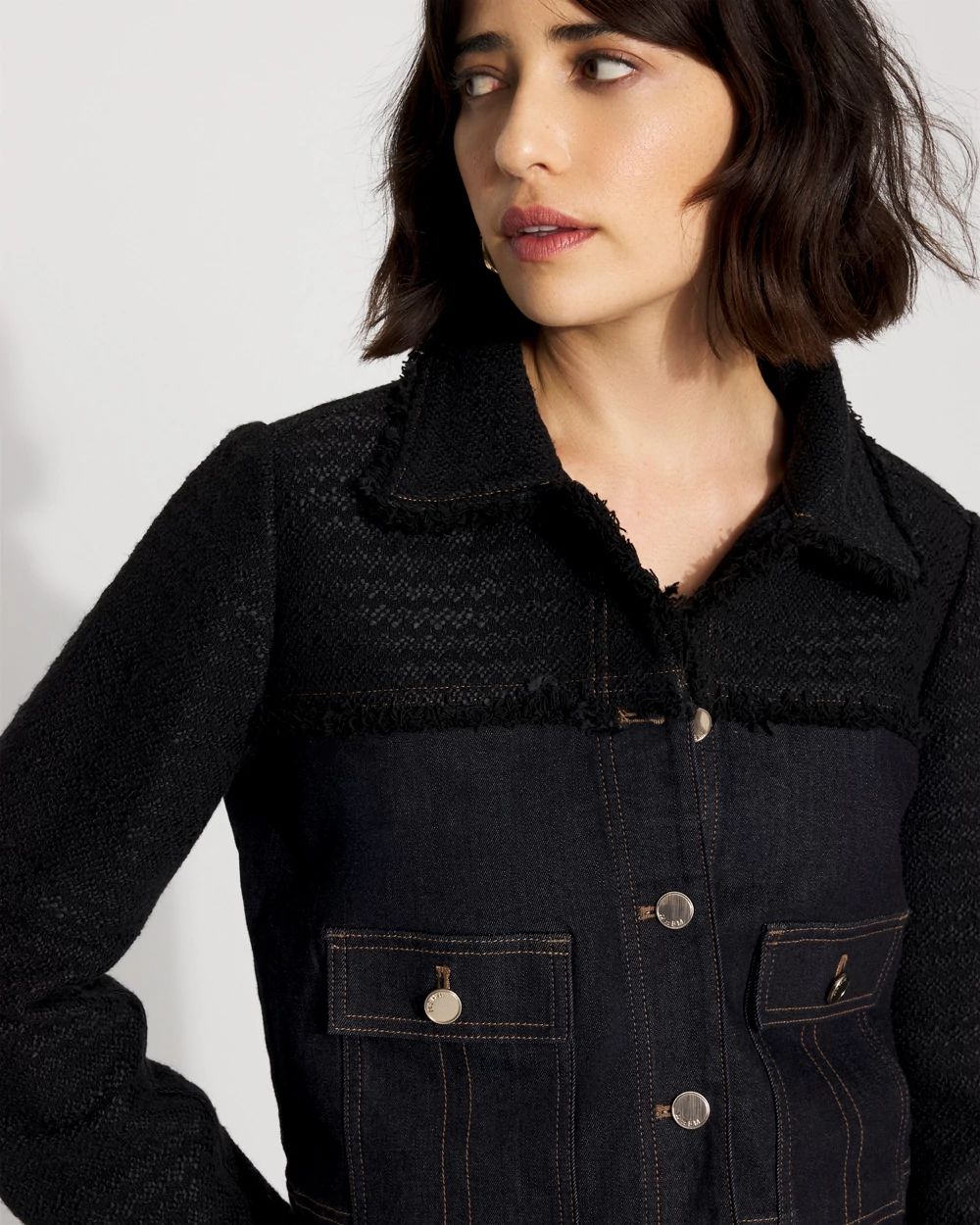 トップス DESCENDANT JARDINIERE DENIM TWEED SMOCK DESCENDANT JARDINIERE DENIM TWEED SMOCK